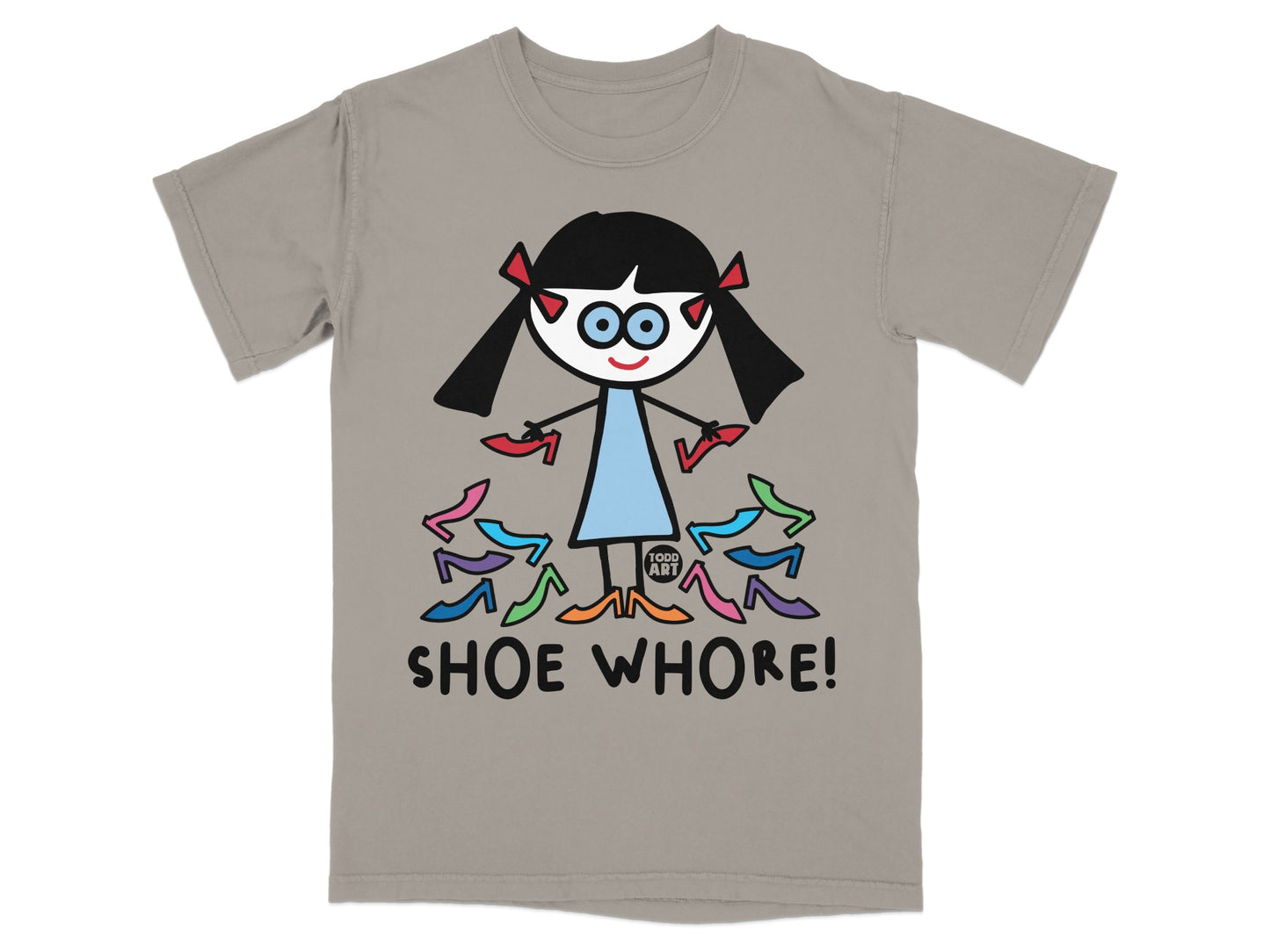 Cartoon Character Loving Shoes Design T-shirt