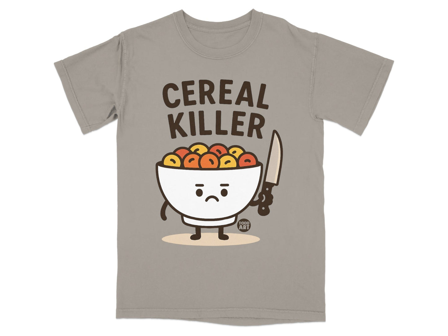 Funny Cereal Killer Shirt Cartoon Character Graphic Tee