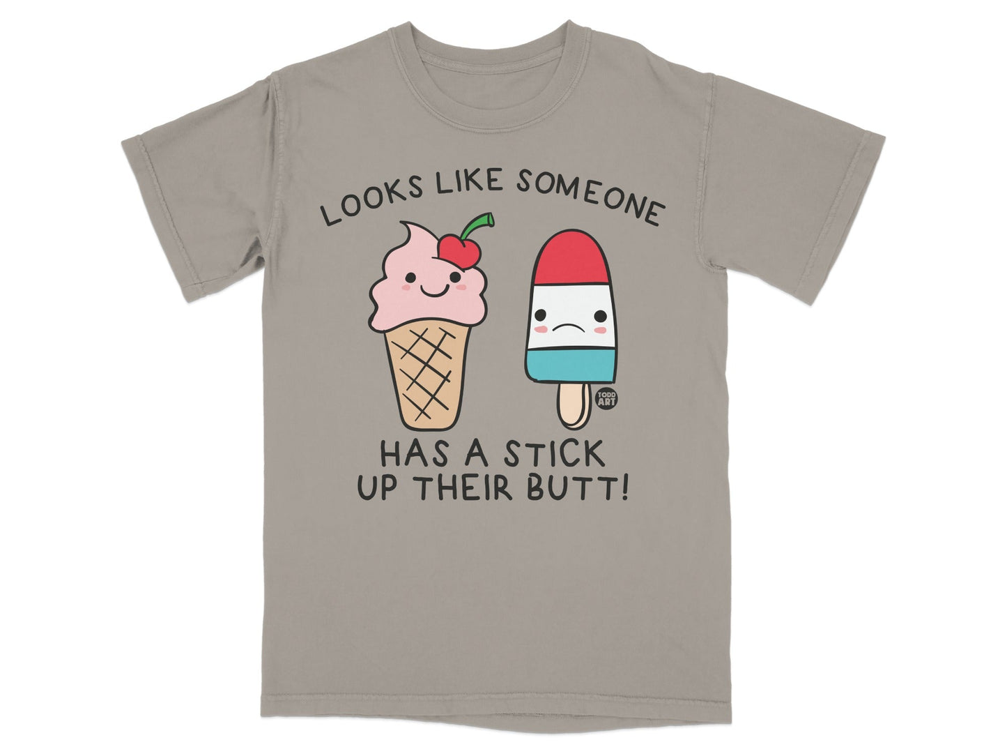 Funny Ice Cream Cone and Popsicle Stick Graphic Tee