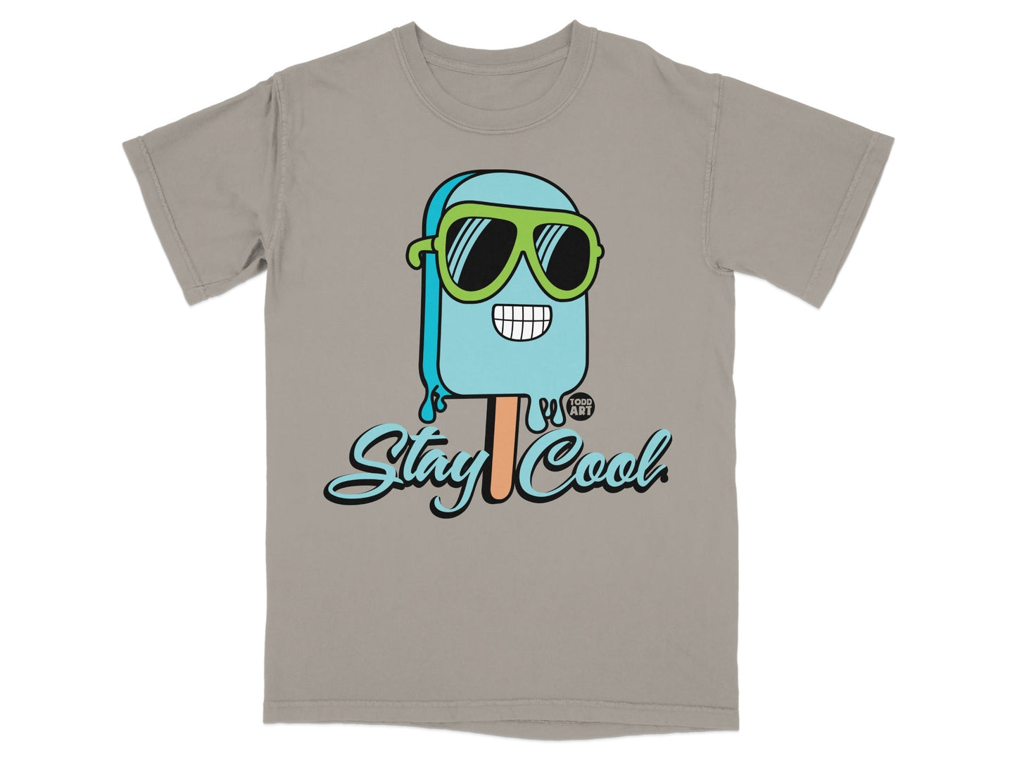 Stay Cool Graphic with Popsicle Character T-shirt