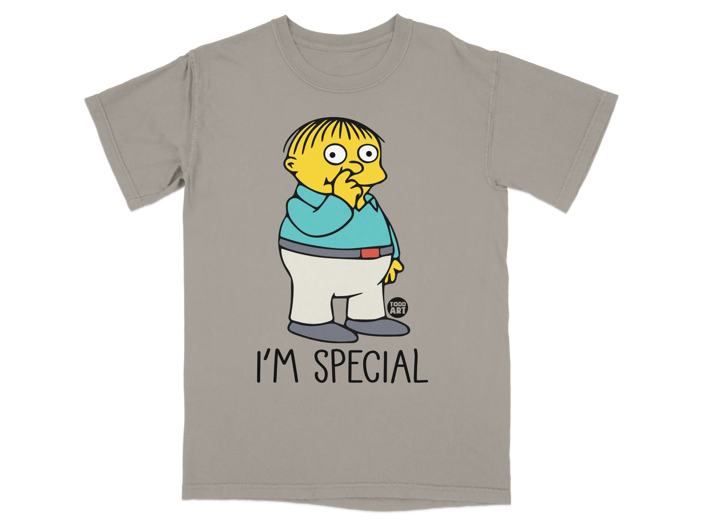 Ralph Wiggum t-shirt with "I'M SPECIAL" text.