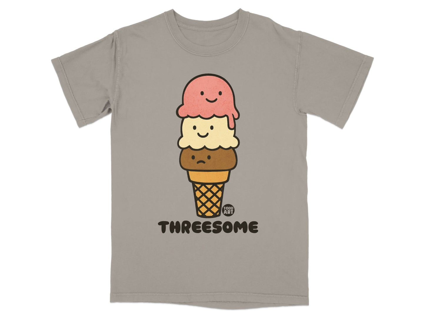 Cute Ice Cream Threesome Design T-shirt Graphic Tee