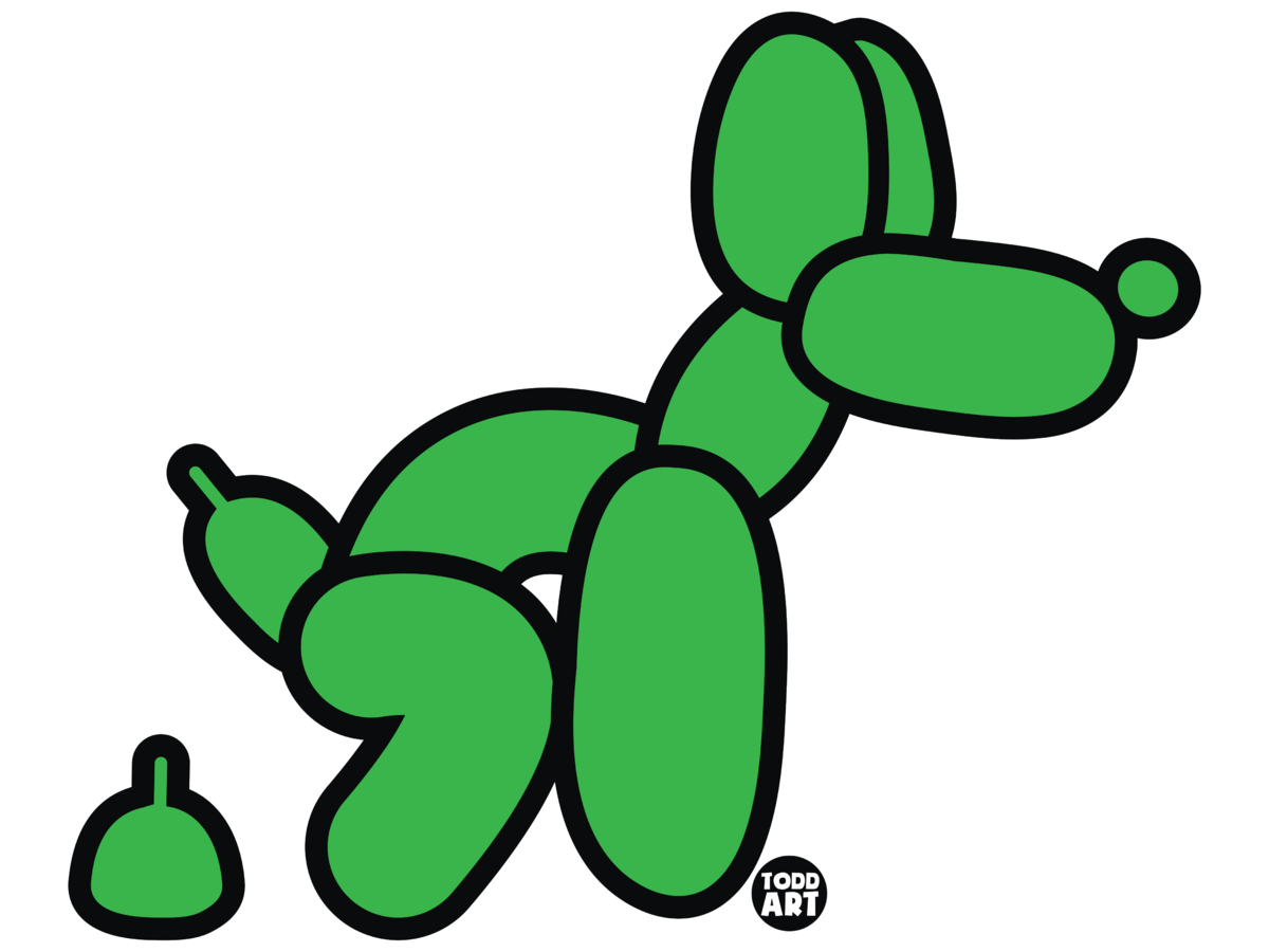 Green Balloon Dog Framed Fine Art Print by Todd Goldman