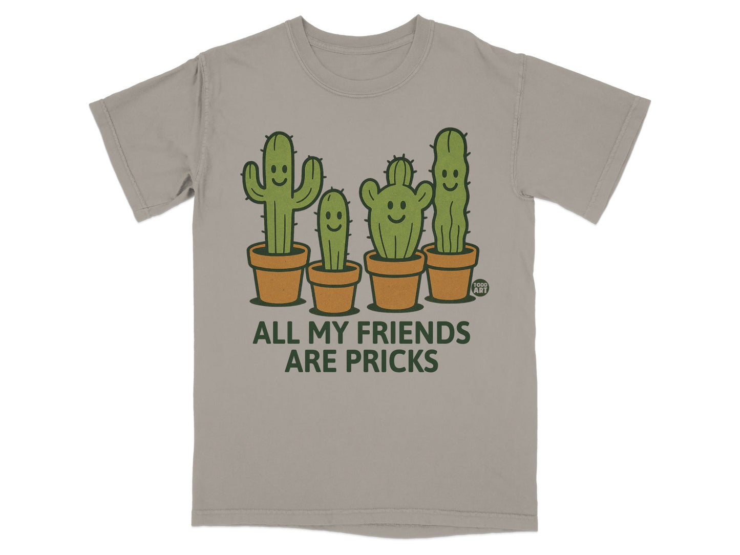 All My Friends Are Pricks Funny Cactus Graphic Tee Product