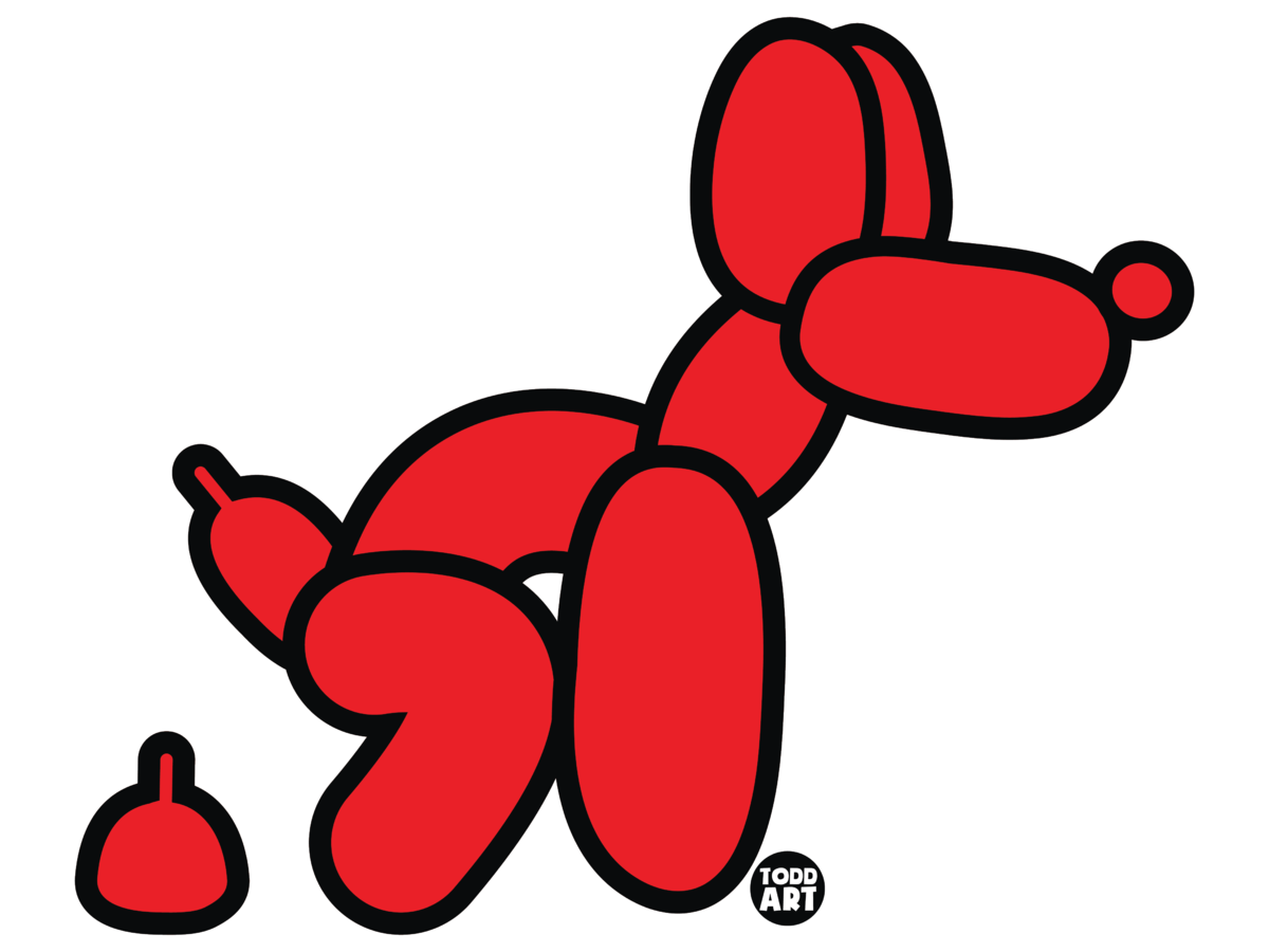 Red Balloon Dog Framed Fine Art Print by Todd Goldman