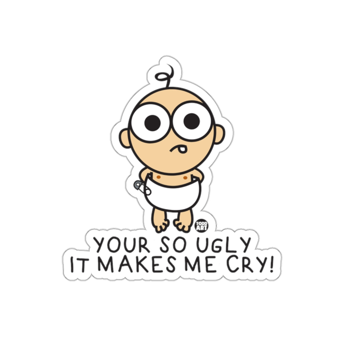 Bad Baby cartoon sticker collection featuring sarcastic baby characters and bold humor by Todd Art