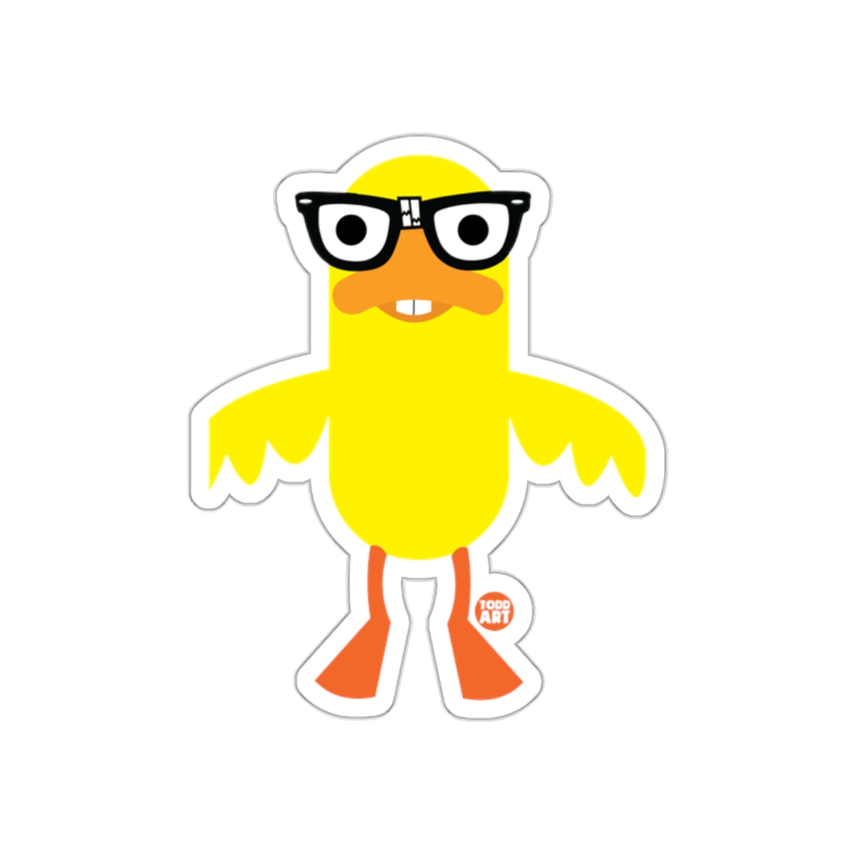 Cute nerdy animal cartoon sticker character