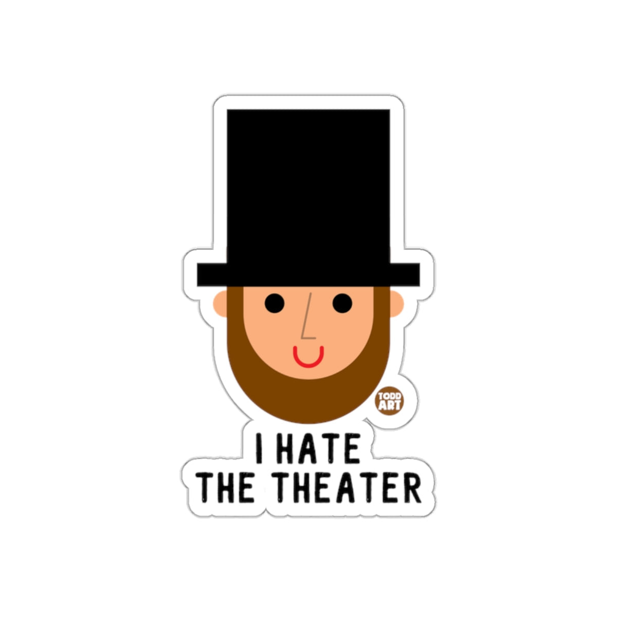 I Hate The Theater Cartoon Character Sticker