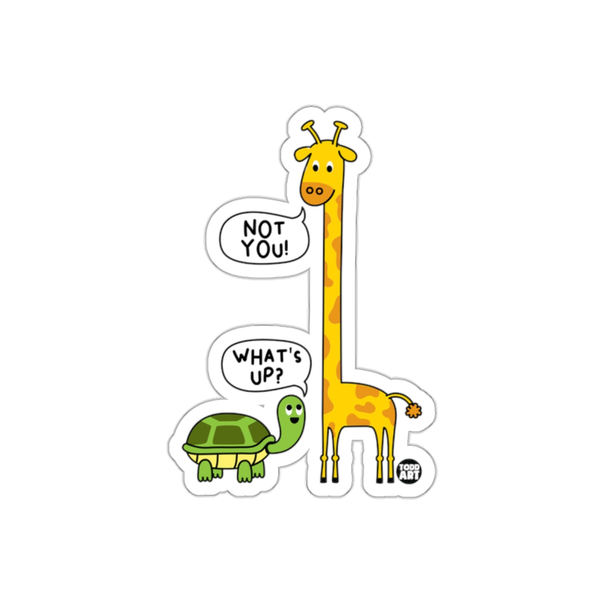 Fun Giraffe and Turtle Cartoon Sticker for Kids