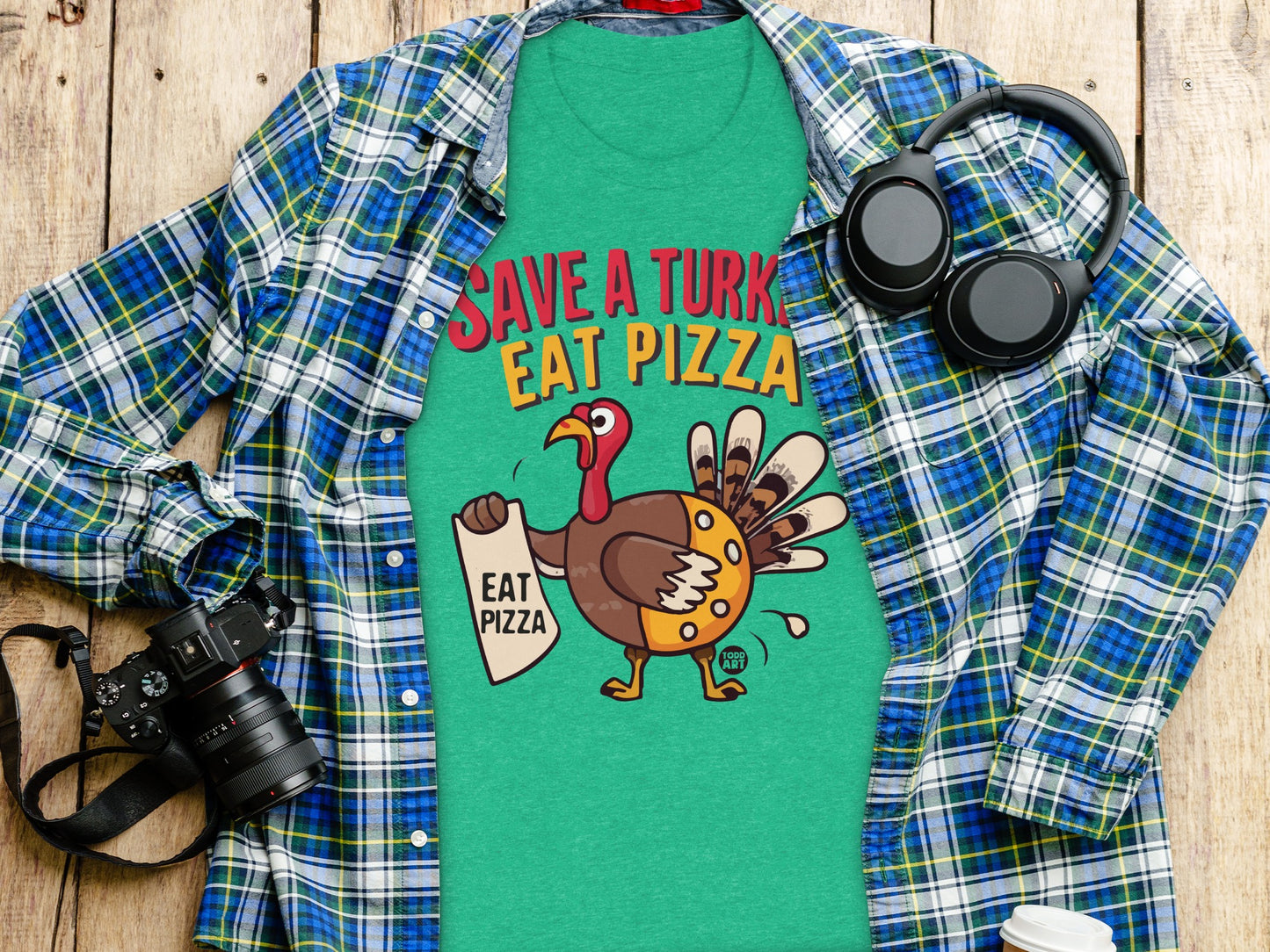 Save A Turkey Eat Pizza Graphic T-Shirt product