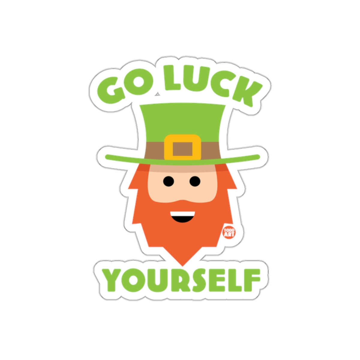 Go Luck Yourself Leprechaun Decor Smile Sticker