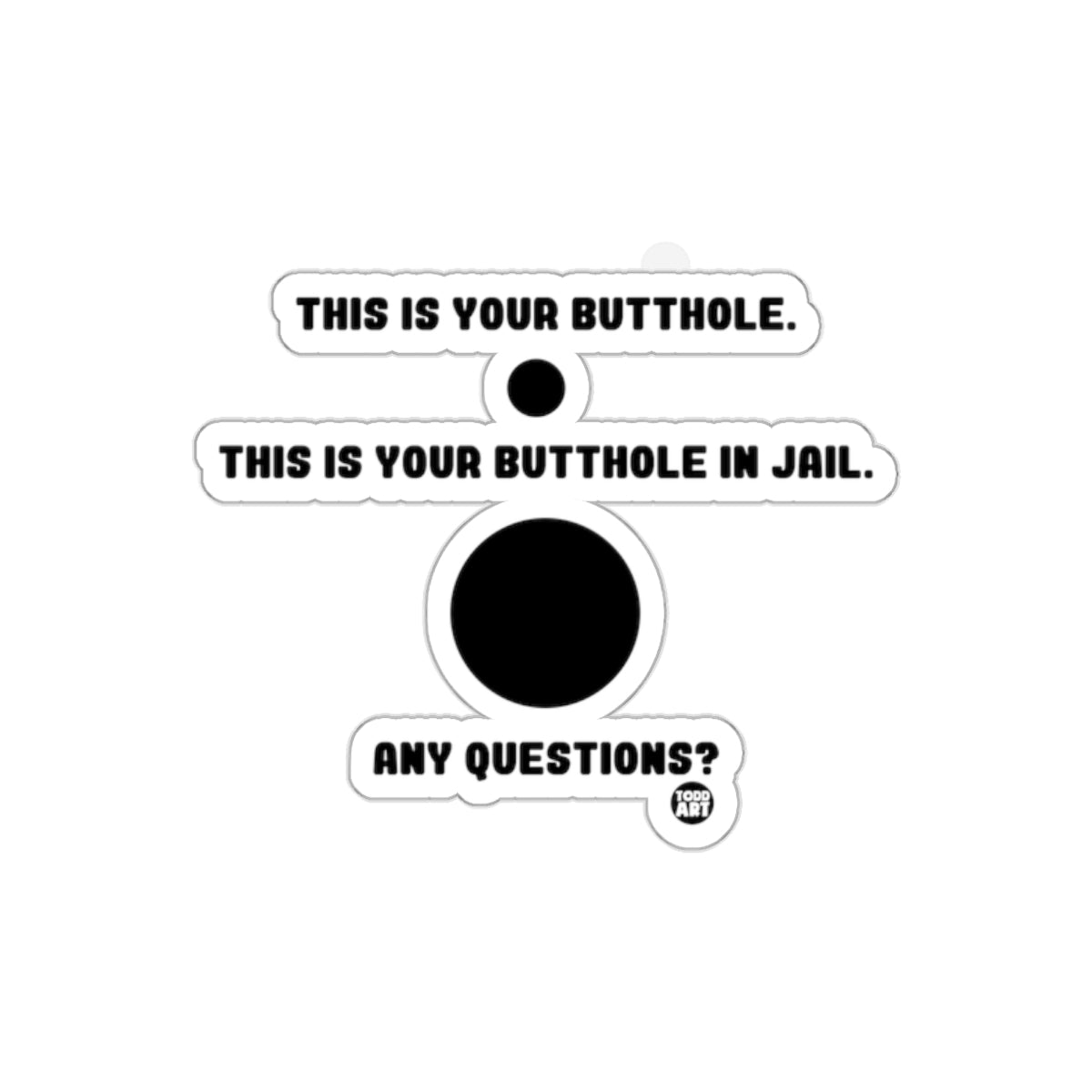 This Is Your Butthole In Jail Any Questions Sticker