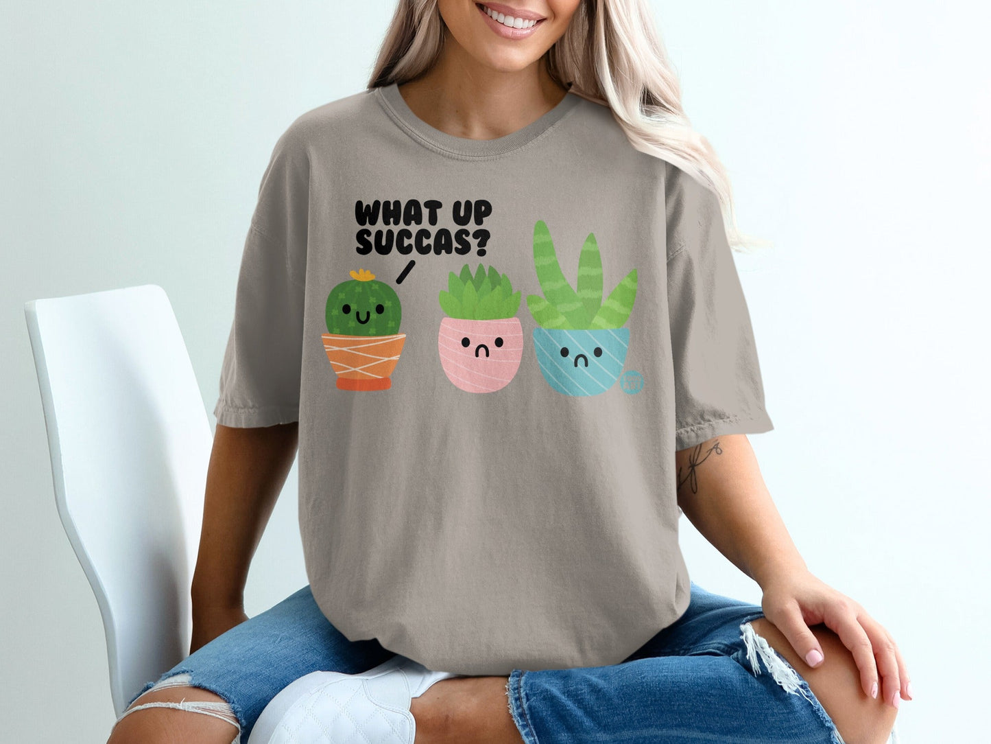 What Up Succas Cactus and Succulent Graphic Tee