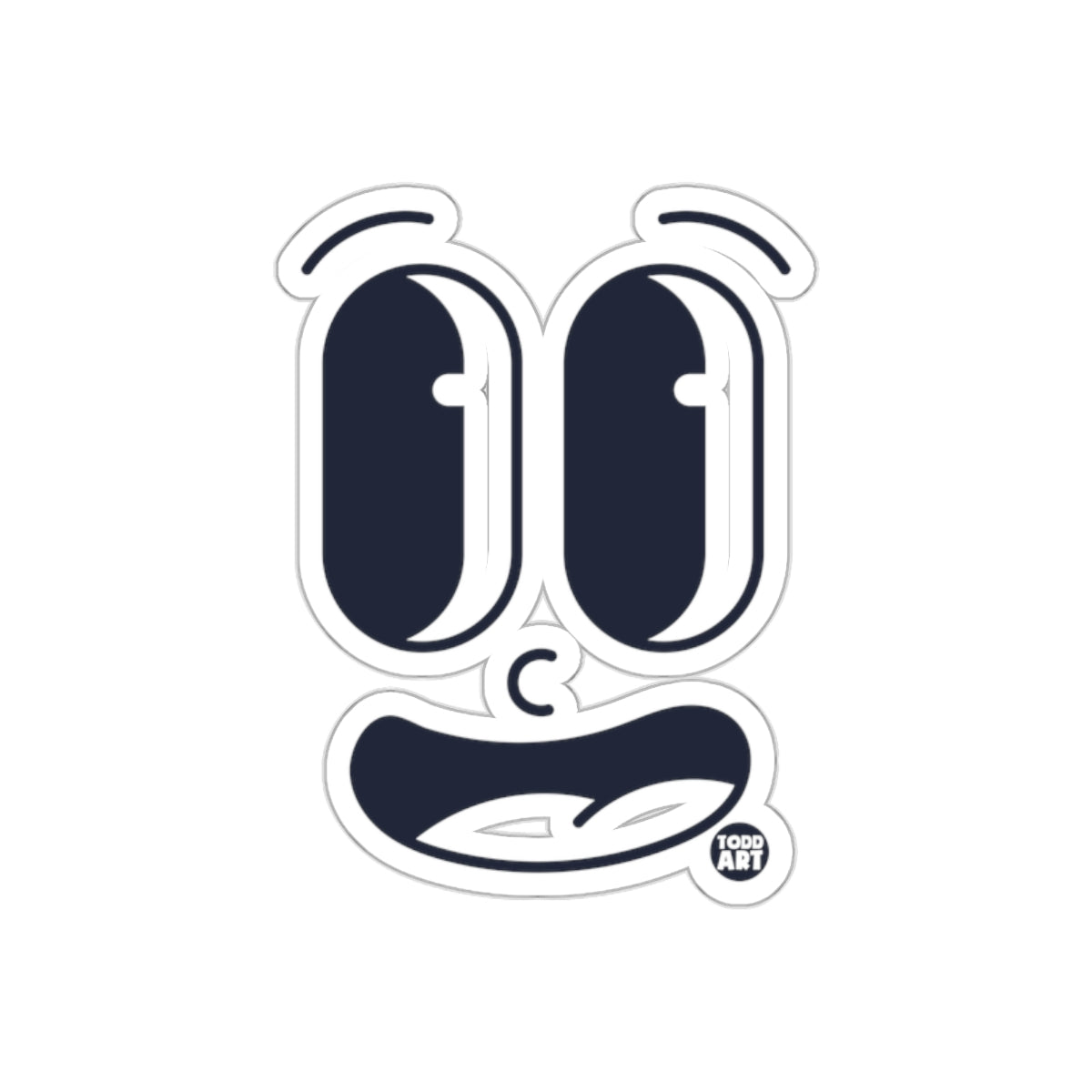 Cartoon Eyes and Mouth Todd Art Sticker