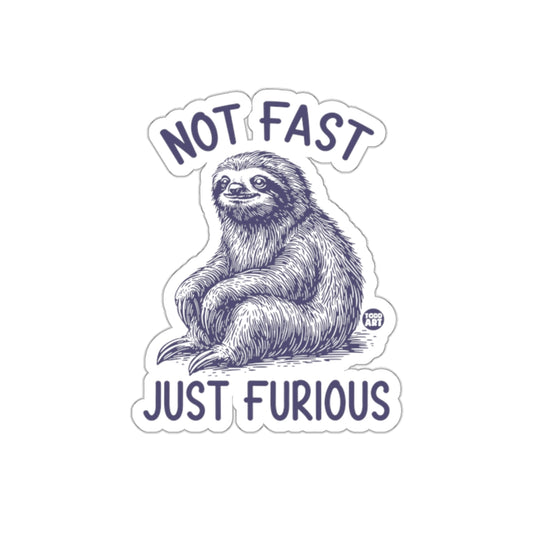 Not Fast Just Furious Sloth Illustration Funny Stickers