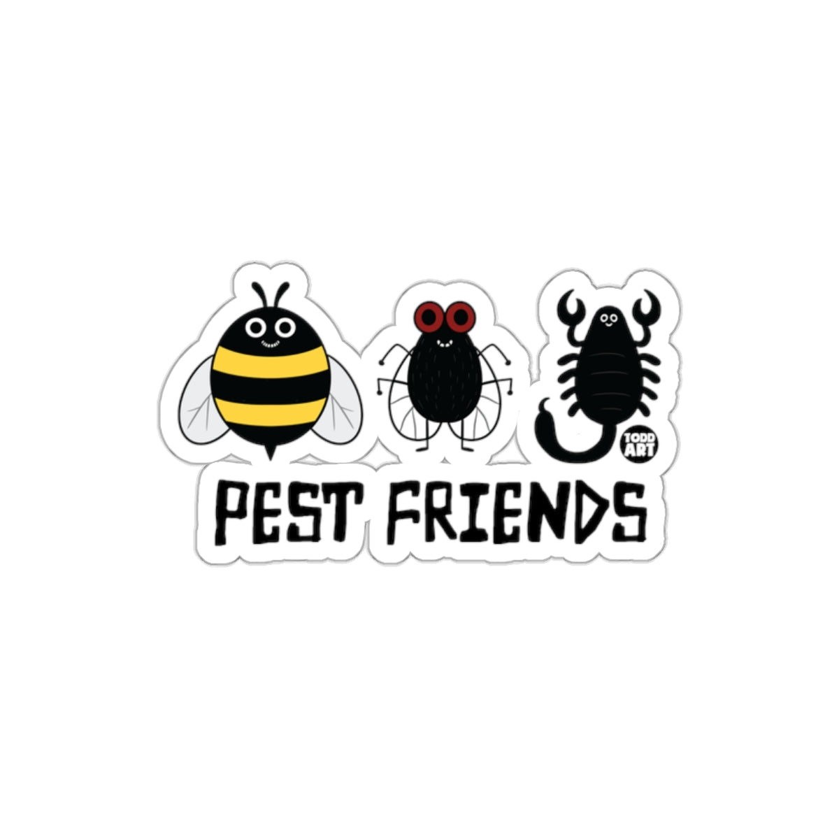 Pest Friends Sticker Funny Insect Cartoon Artwork