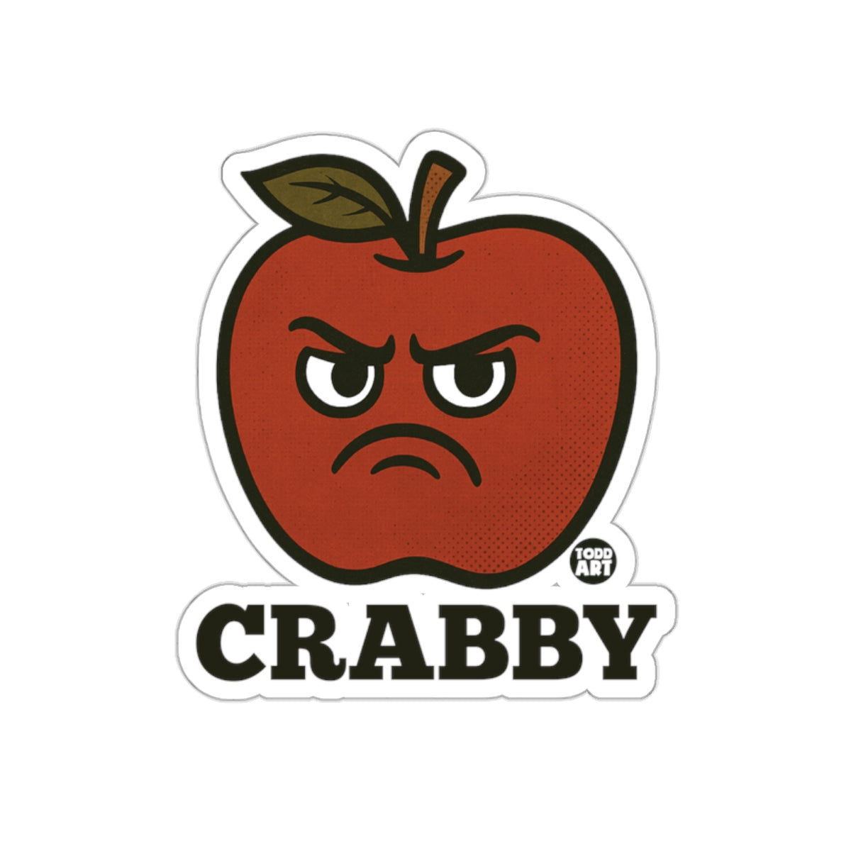 Crabby Angry Apple Character Sticker Decal