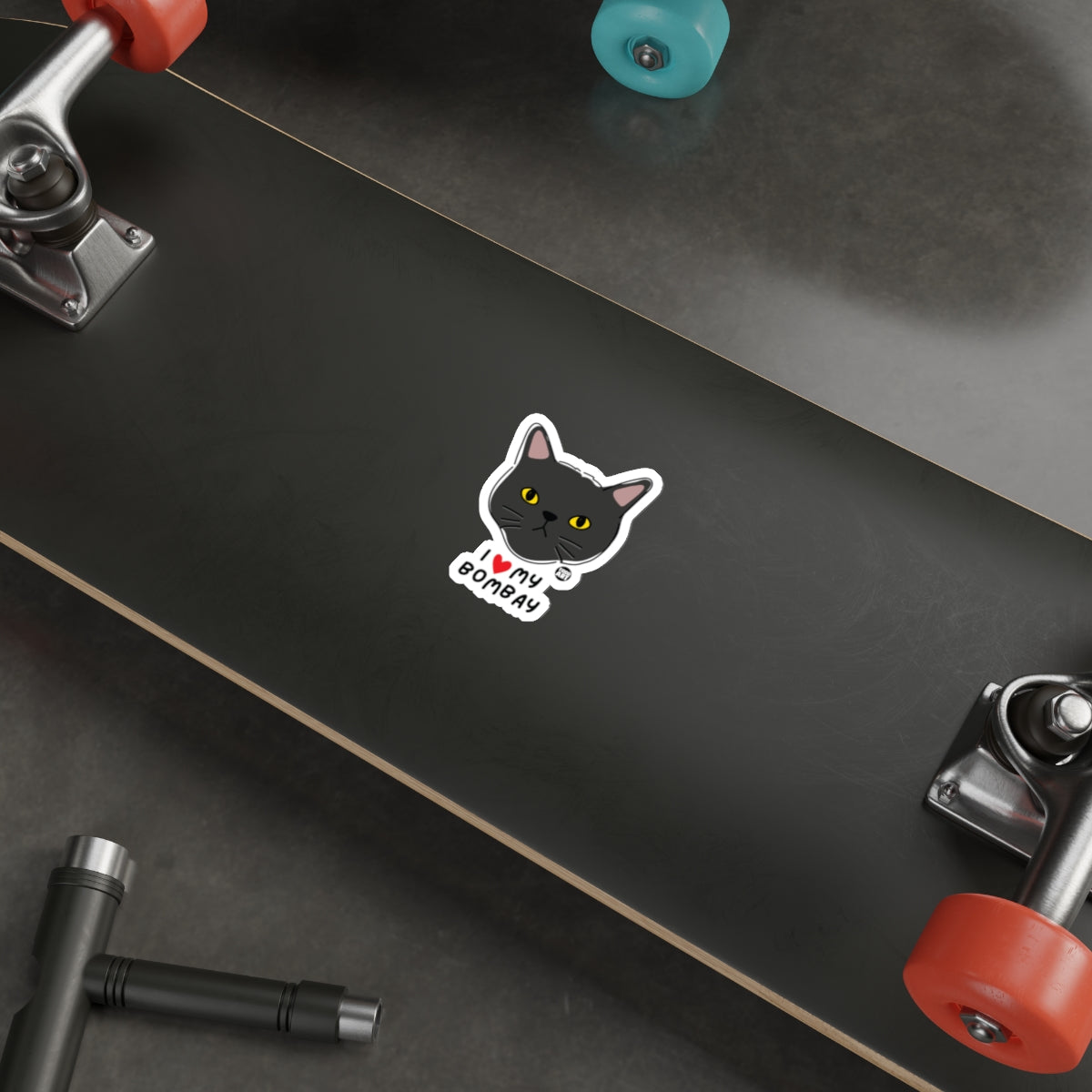 Cute Black Cat Sticker for Your Skateboard