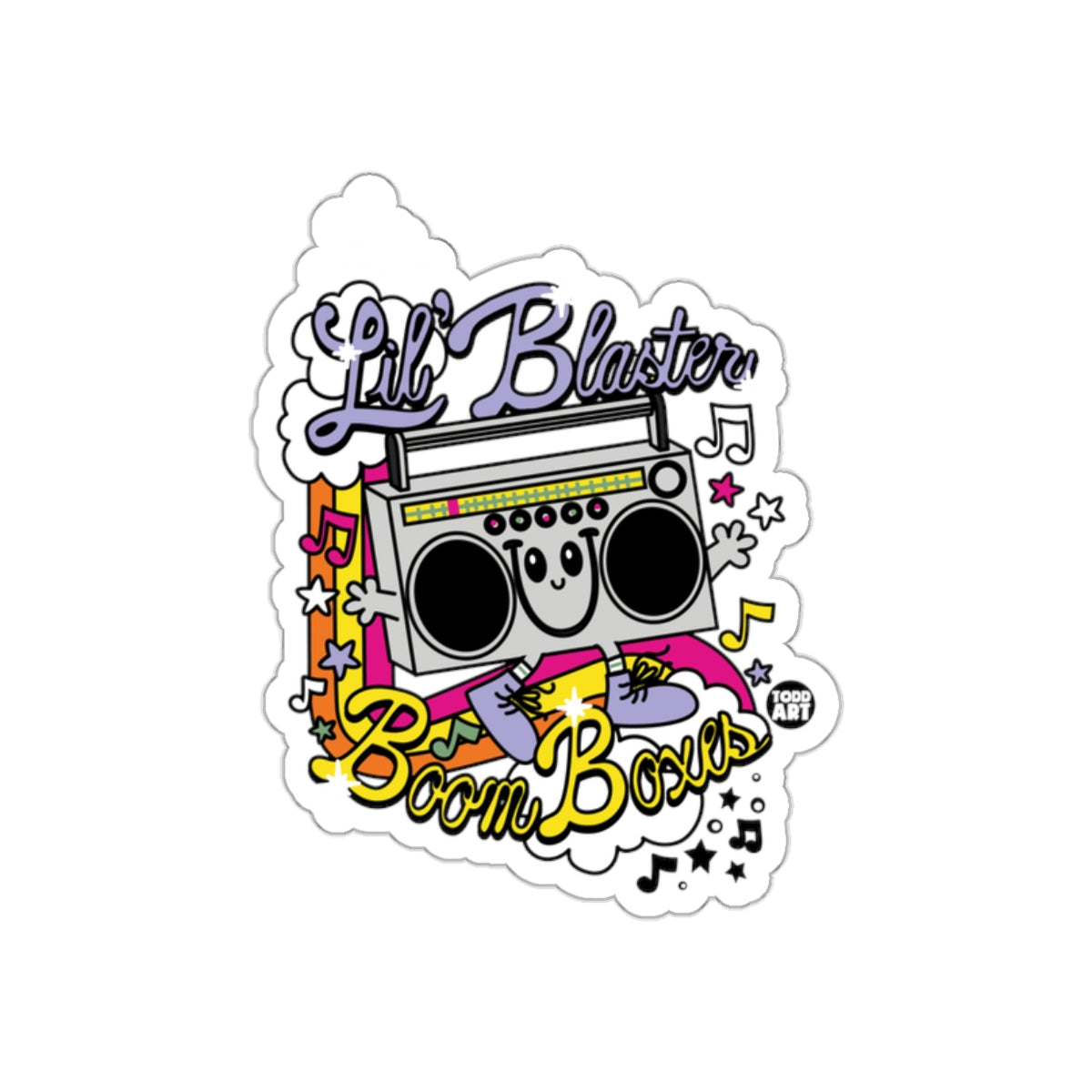 Lil' Blaster Boom Boxes Cartoon Sticker Design