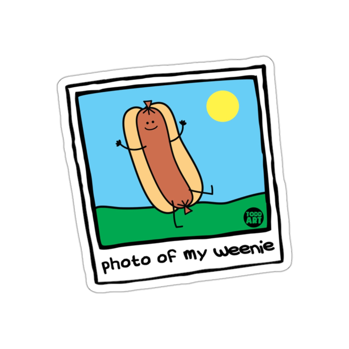 Photo of My Weenie by Todd Art Funny Polaroid Stickers