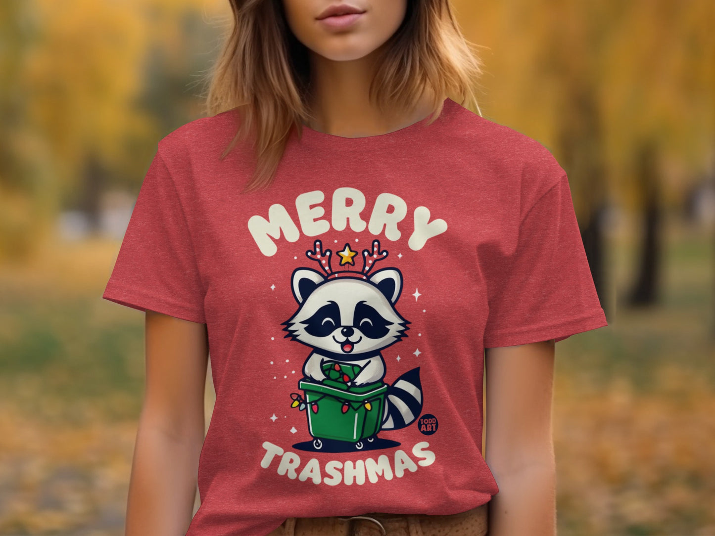 Merry Trashmas Raccoon Holiday Design T-Shirt