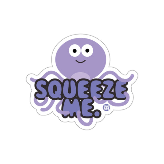 Cute Purple Octopus Squeeze Me Sticker for Kids