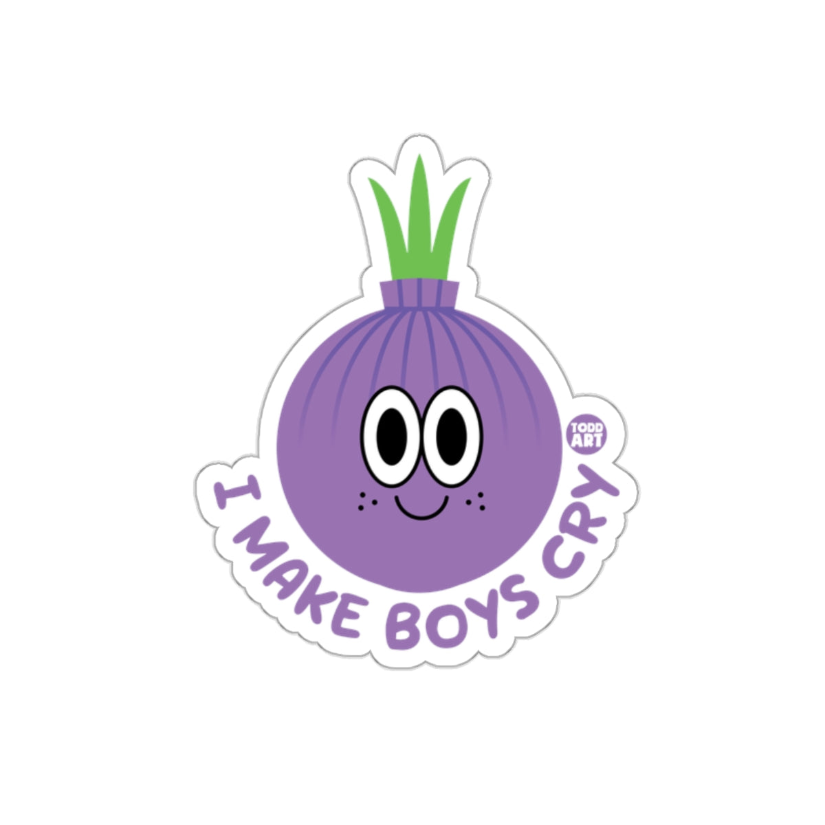 I Make Boys Cry Cartoon Onion Character Sticker