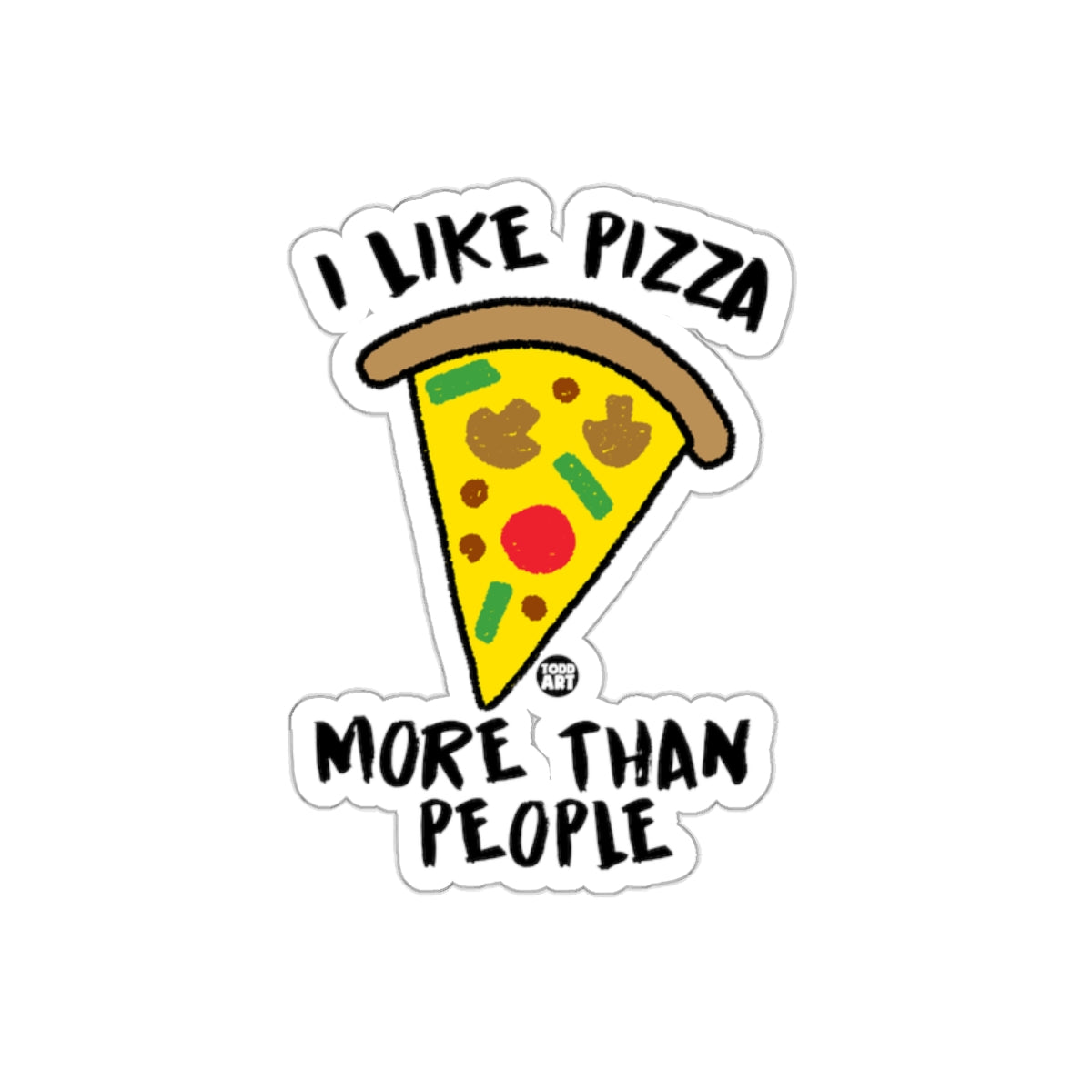 I Like Pizza More Than People Illustration Stickers