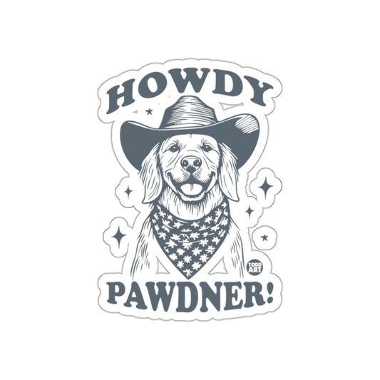 Howdy Pawdner Cowboy Dog Sticker for Pet Lovers