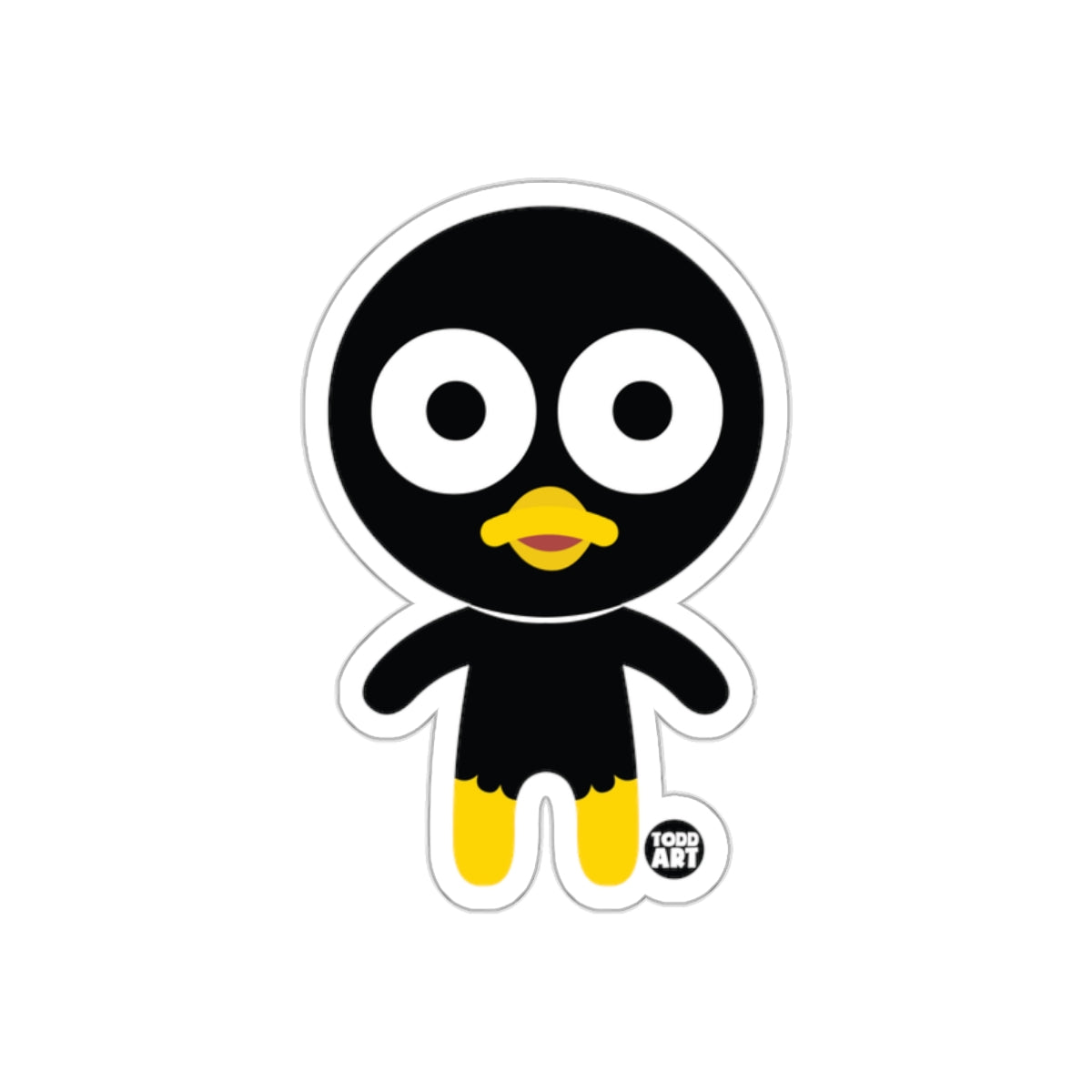Cute Black and Yellow Cartoon Todd Art Figure Sticker