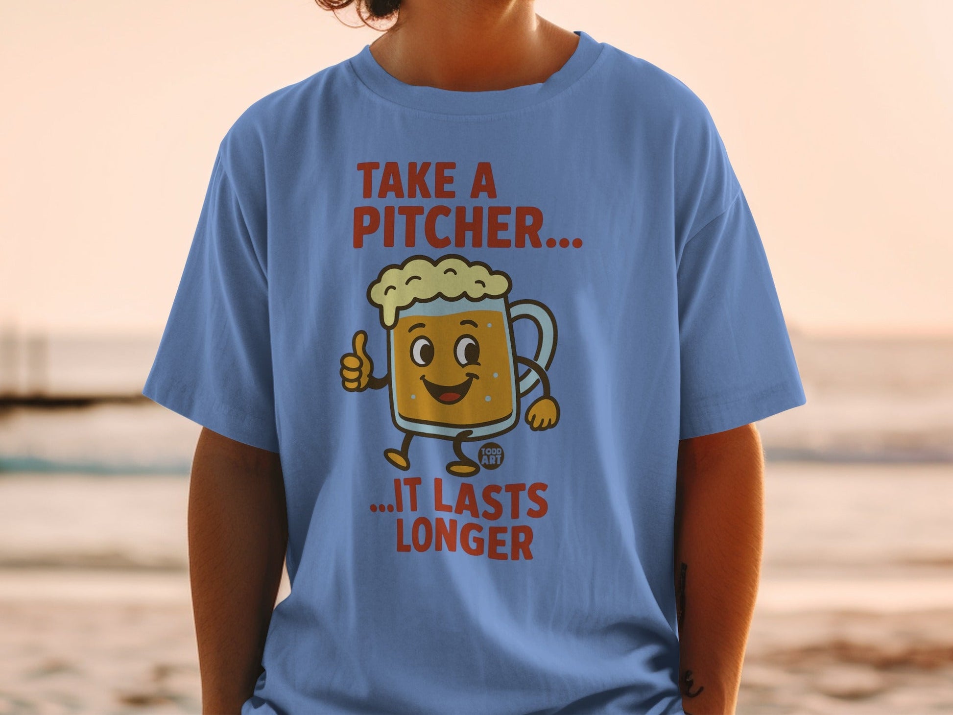 Take a Pitcher It Lasts Longer Funny Graphic T-shirt
