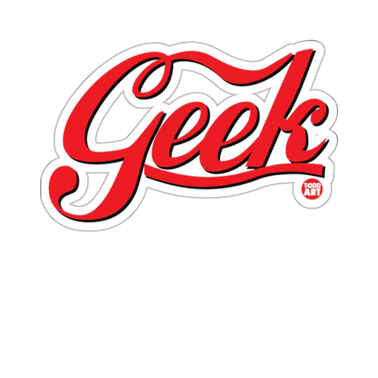 Geek vibrant red cursive lettering TODD ART design product type