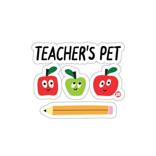 Adorable Teacher's Pet Apple and Pencil Sticker