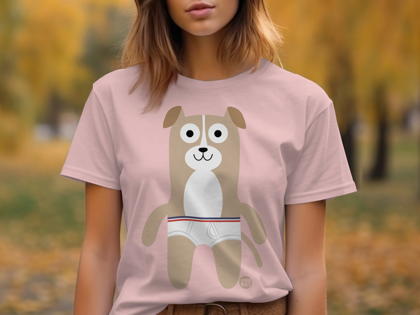 Adorable Dog Graphic Pink Casual Top