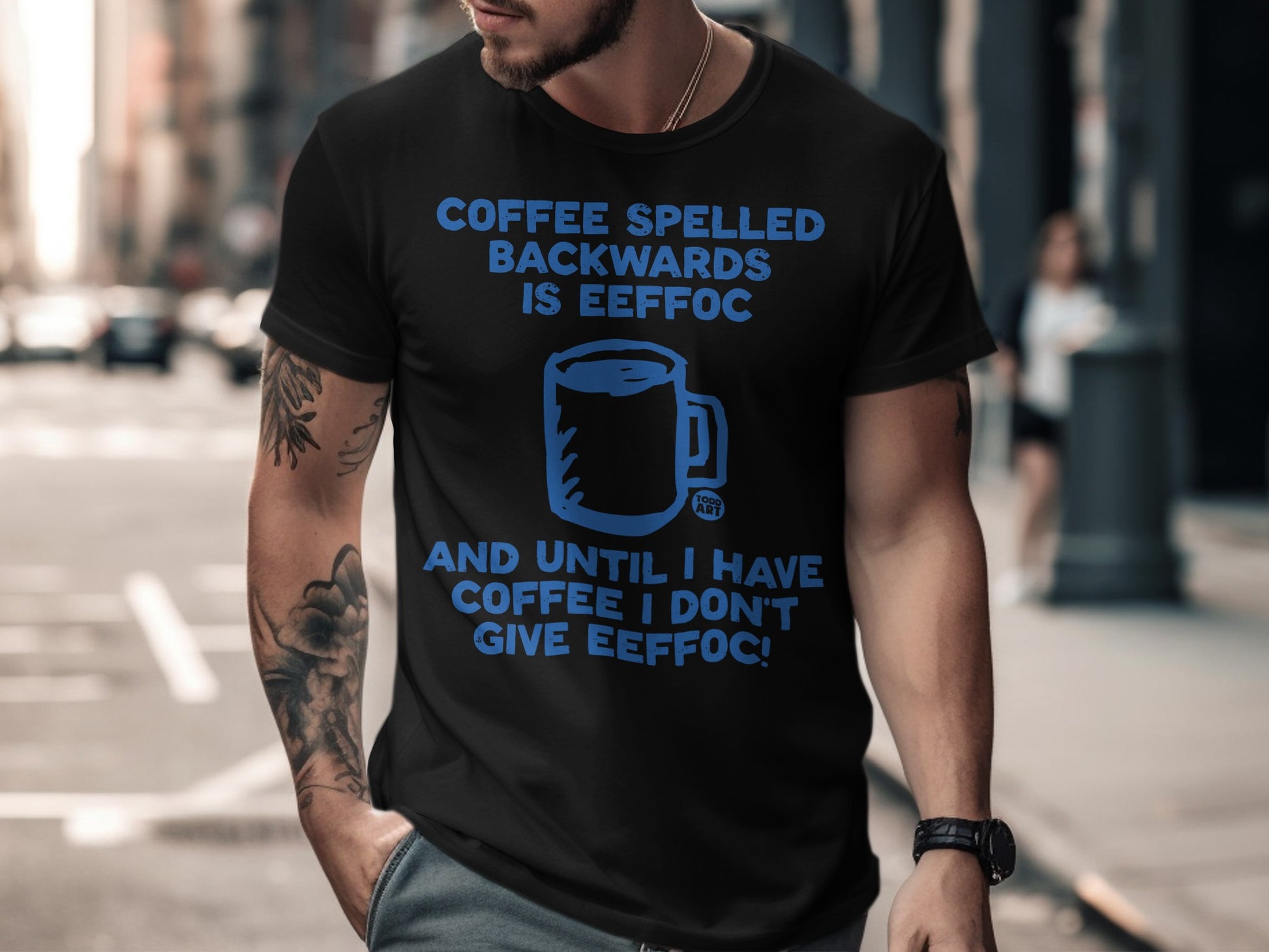 Coffee Spelled Backwards Is Eefooc Funny T-shirt
