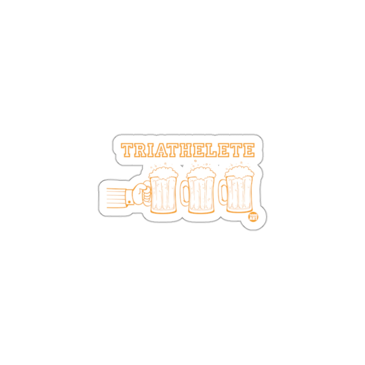 Triathlete Three Beer Mugs Funny Sticker