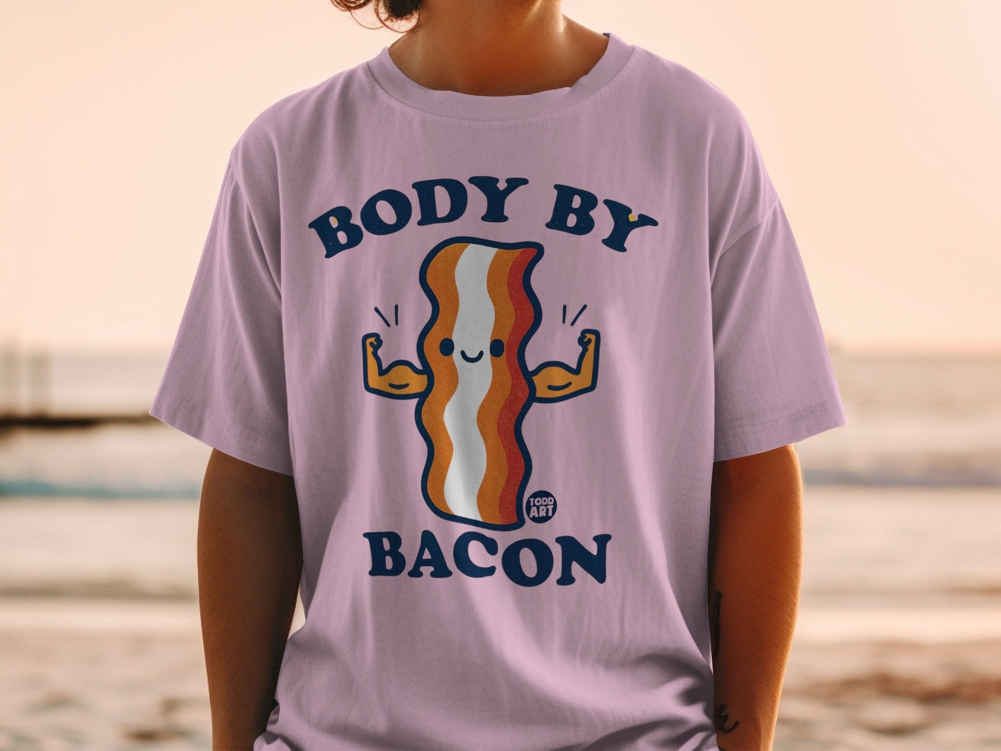 Body By Bacon Graphic Tee Funny Fitness Shirt