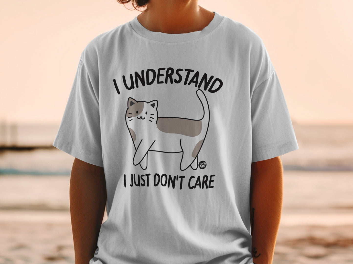 I Understand I Just Don't Care Cute Cat Graphic T-Shirt