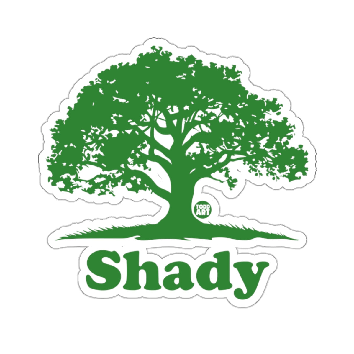 Shady Tree with Todd Art Logo and Text Design sticker