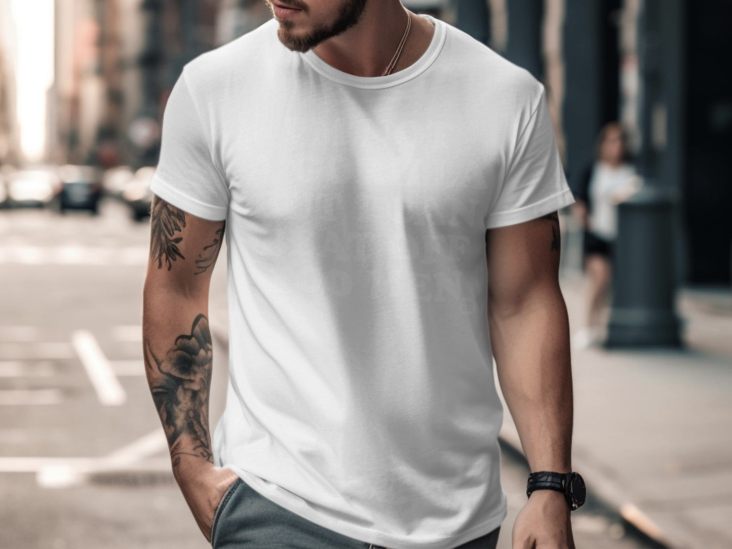 Stylish Casual White Short Sleeve Men's T-shirt Product