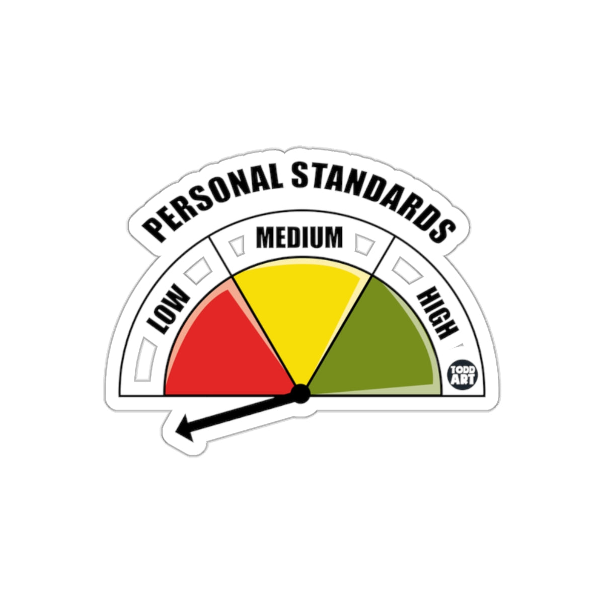 Personal Standards Meter Sticker for Fun Decoration