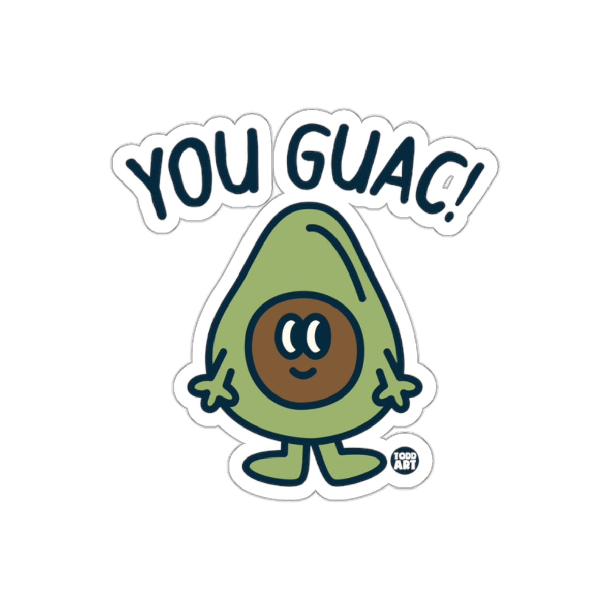 You Guac Cute Cartoon Avocado Character Sticker
