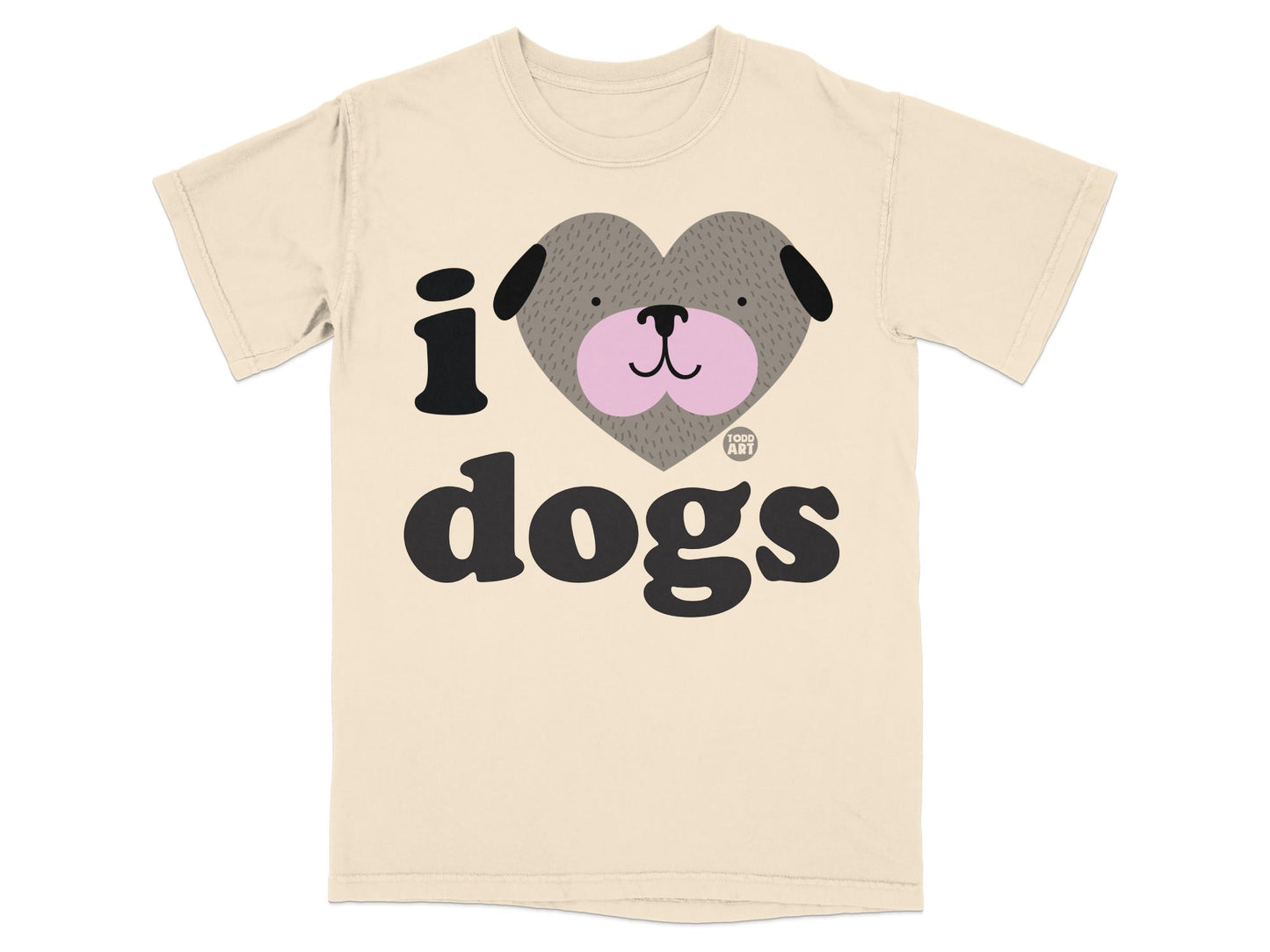 I Love Dogs Cute Heart Face Graphic T-Shirt