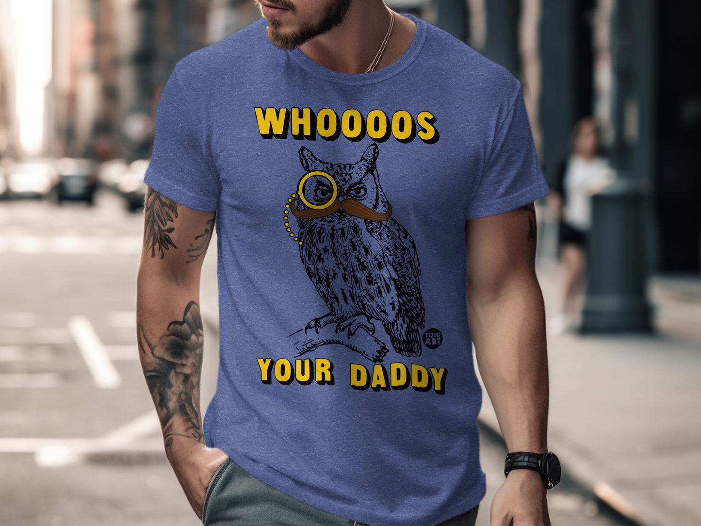 WHOOOOOS YOUR DADDY owl graphic tee product