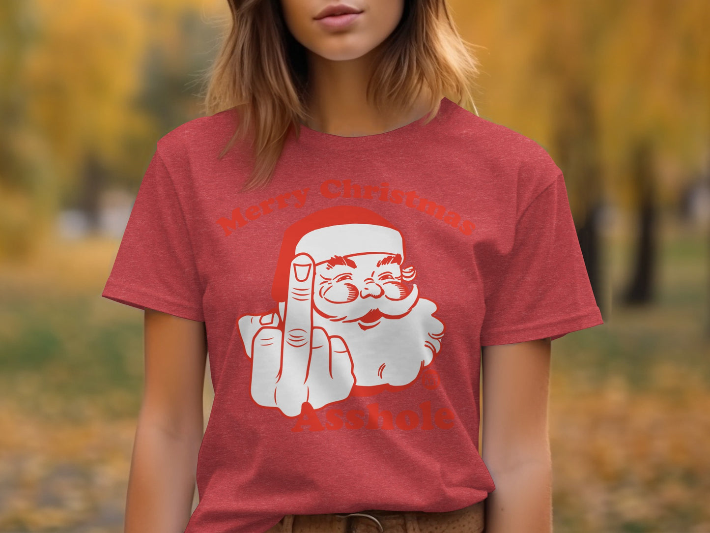 Merry Christmas Santa Middle Finger T-shirt