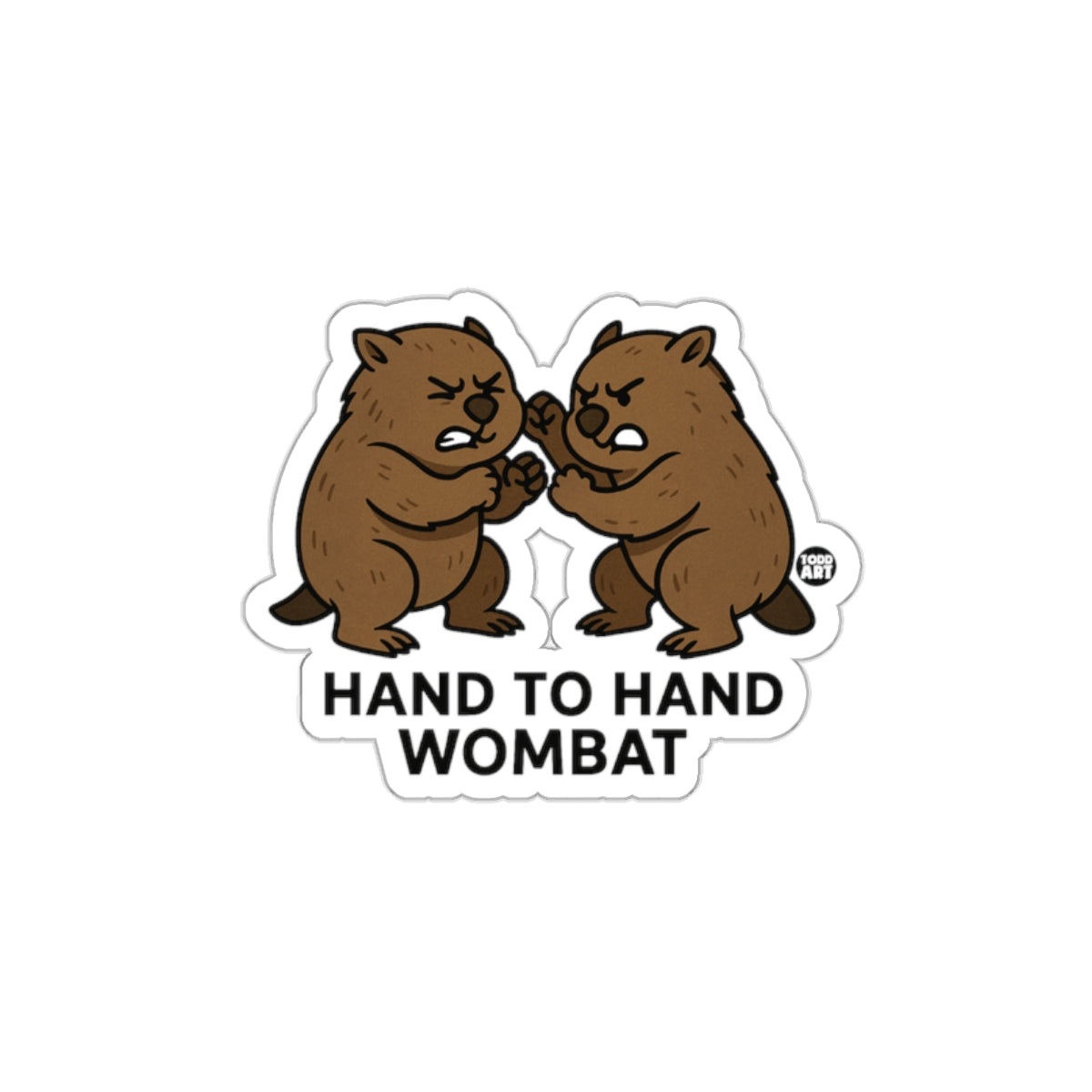 Hand to Hand Wombat Sticker Funny Design