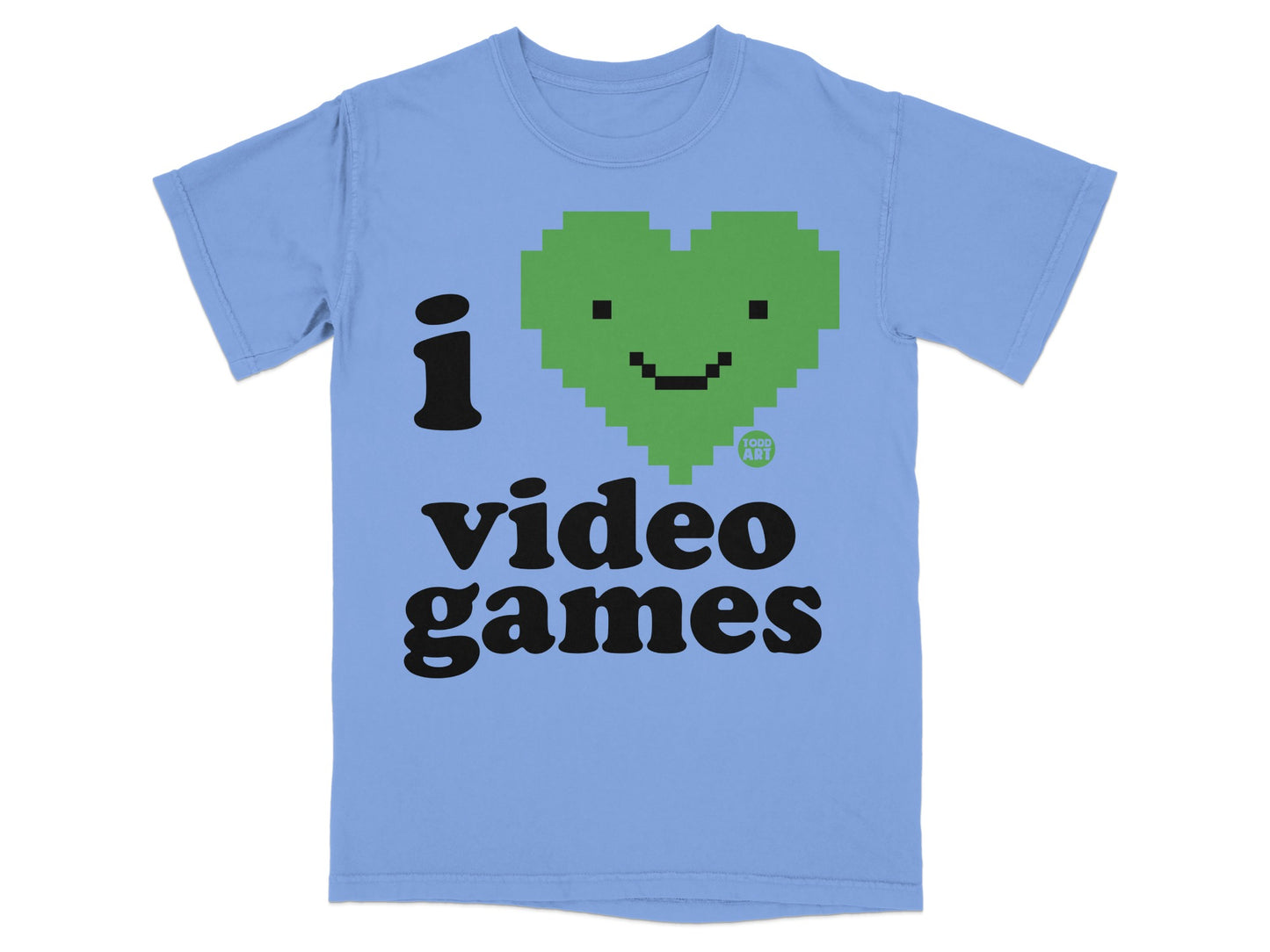 I Love Video Games Pixel Heart Graphic Tee Shirt