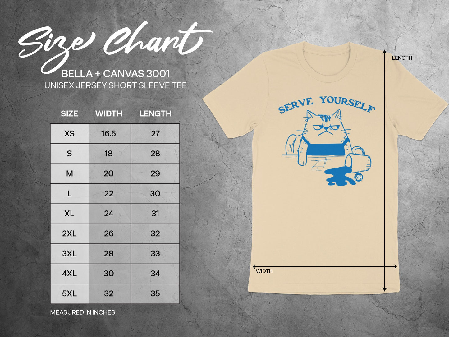 Serve Yourself Cartoon Cat Unisex Tee product type