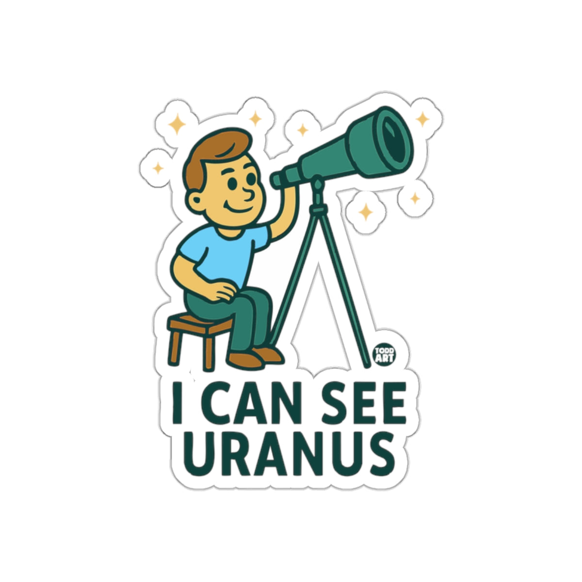 Funny I Can See Uranus Astronomer Graphic Sticker