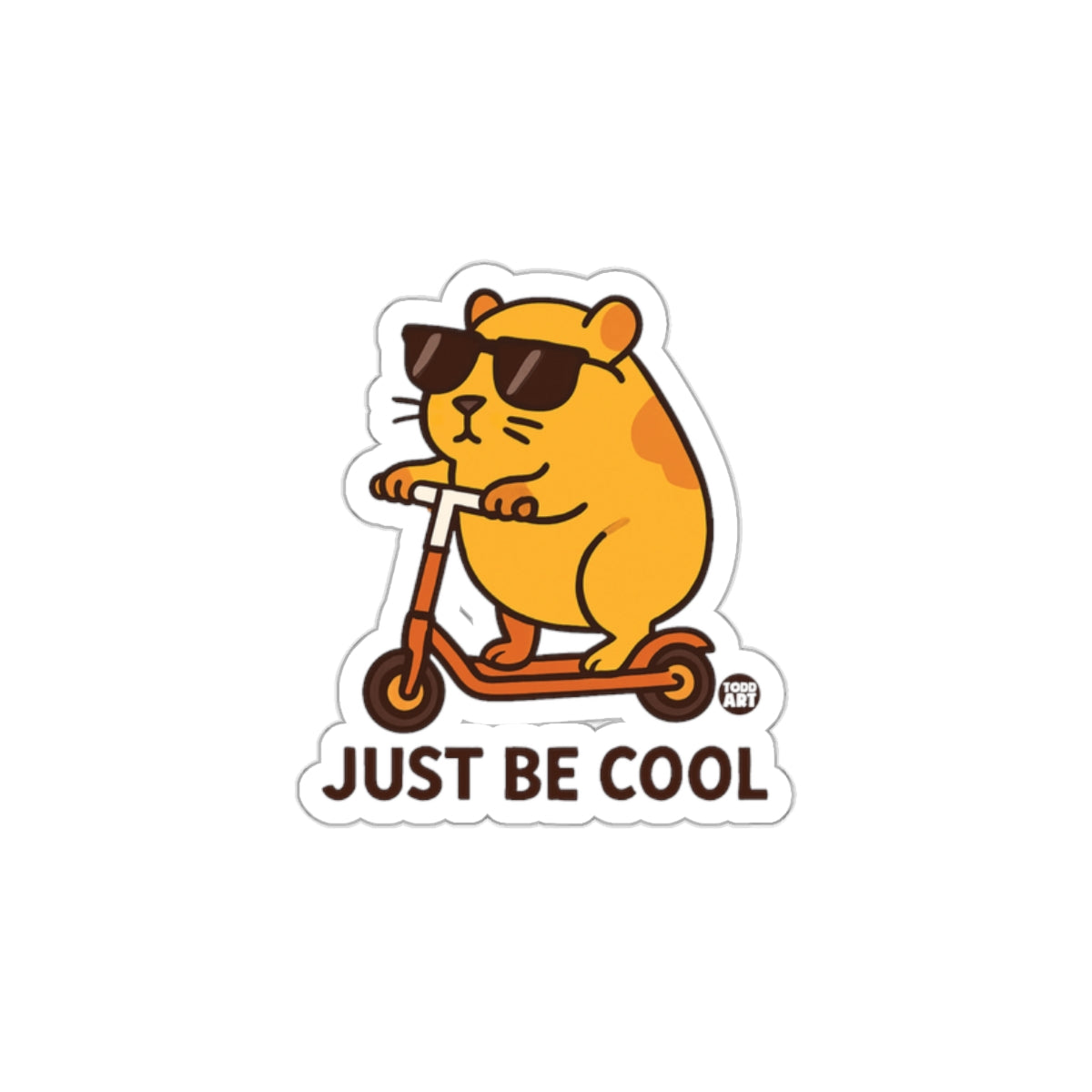 Just Be Cool Scooter Riding Hamster Sticker
